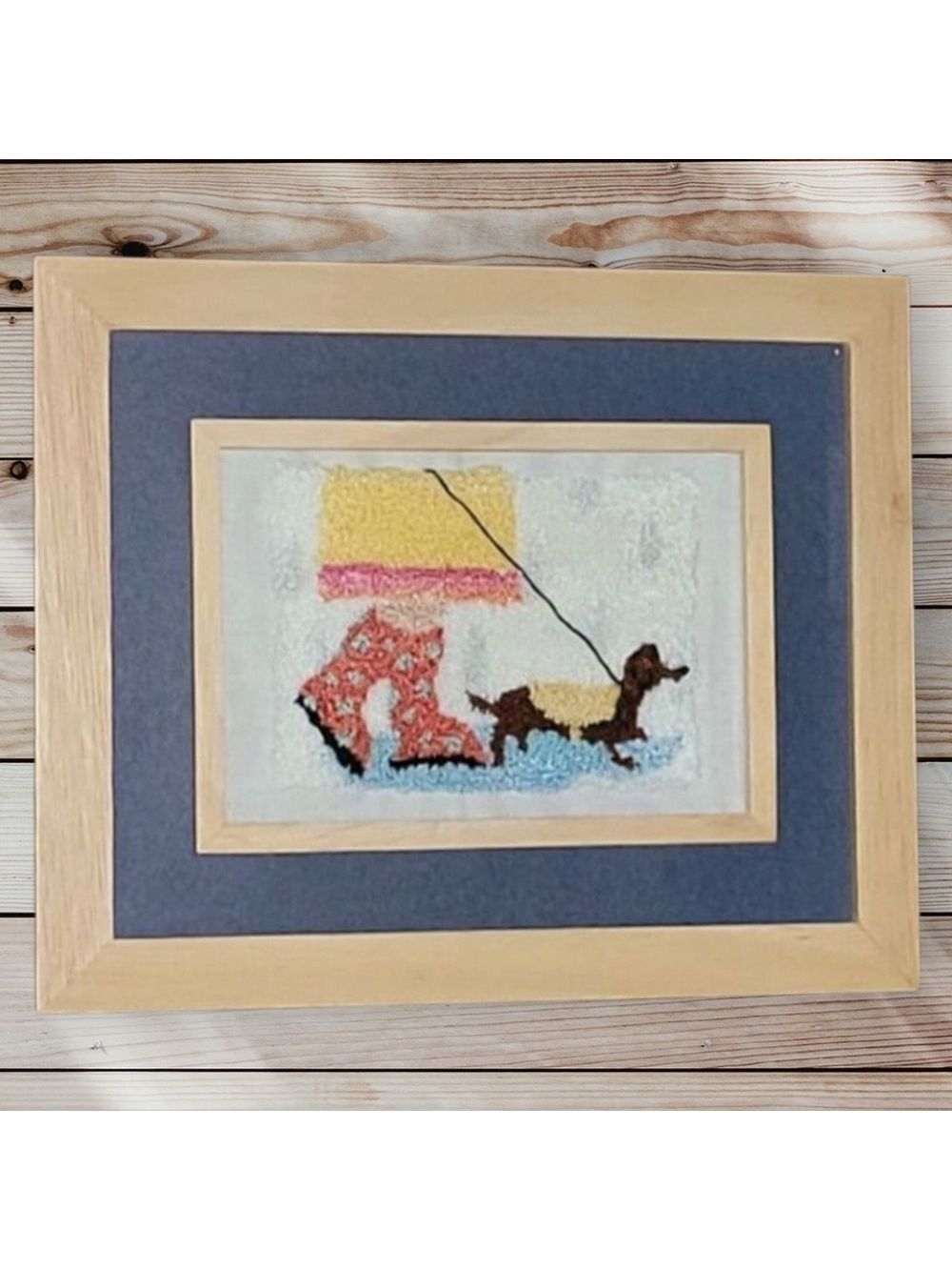 Handmade Needle Punch Art Dog Walk #CH8 - Picture 2 of 5
